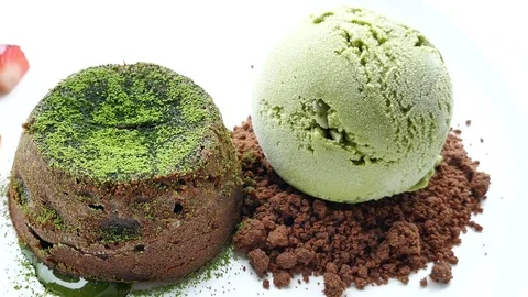 Chocolate lava matcha Stock Footage 79772779