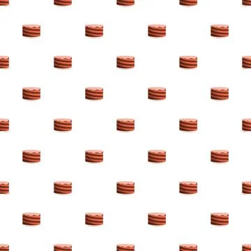 Chocolate layered cake pattern on white background Illustrazione stock