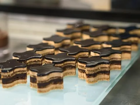 Chocolate Layered Cake Stock Photos