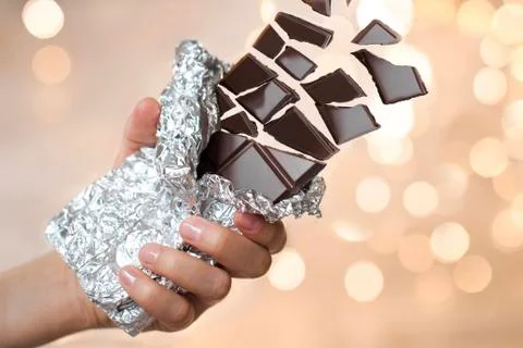 Chocolate levitation Stock Photos