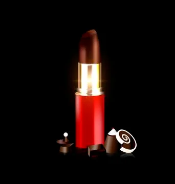 Chocolate lipstick in red Stock Illustration