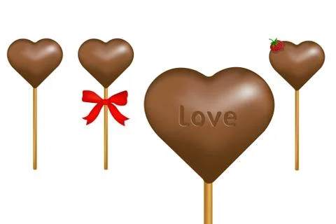 Chocolate lollipop Stock Illustration
