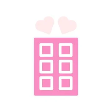 Chocolate love Icon solid pink white style valentine illustration symbol pe.. イラスト素材