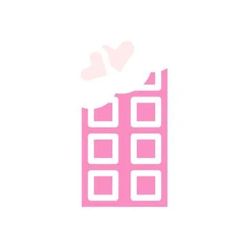 Chocolate love Icon solid pink white style valentine illustration symbol pe.. イラスト素材