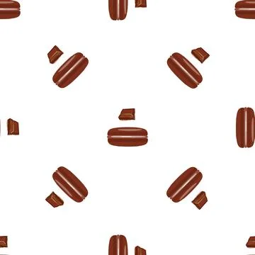 Chocolate macaroon pattern seamless vector Illustrazione stock