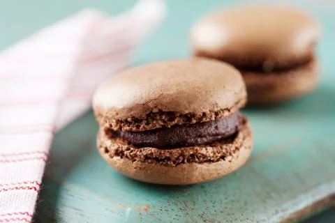 Chocolate macaroon Stock Photos
