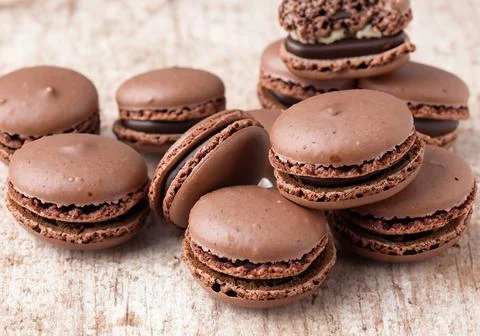 Chocolate macaroon Stock Photos