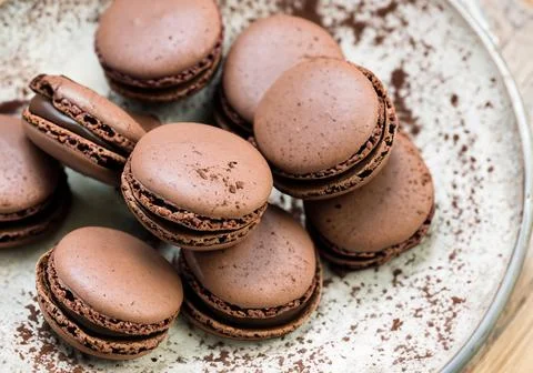 Chocolate macaroon Stock Photos