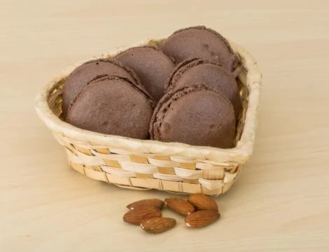 Chocolate macaroons Stock Photos