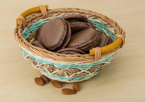 Chocolate macaroons Stock Photos