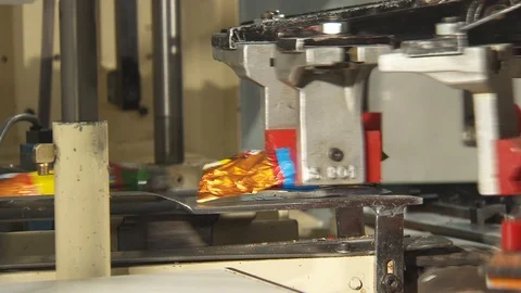 Chocolate making manufacture of Easter chocolate rabbits, chocolate factory Video stock 123366023