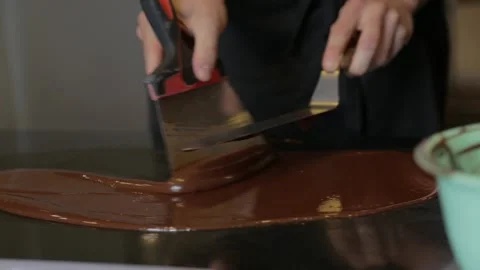 Chocolate making phase luquid chocolate Stock Footage 229718564