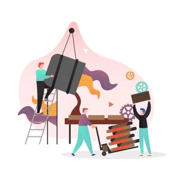 Chocolate making process vector concept for web banner, website page Stock Illustration