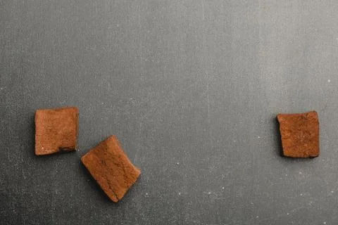 Chocolate marshmallows on dark background Stock Photos