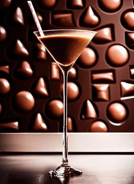 Chocolate Martini Bar Drink. Adult Beverage Collection. Stock Illustration