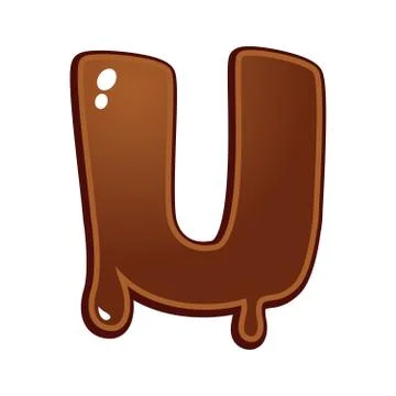 Chocolate Melt Font Type Stock Illustration
