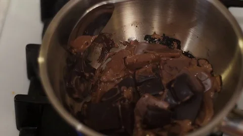 Chocolate melted in a pan Stock Footage 78223414