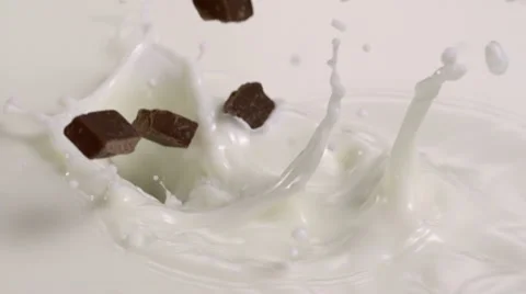 Chocolate in milk, Slow Motion Stock Footage 10863095