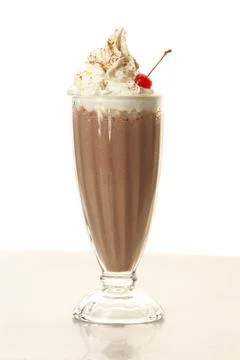 Chocolate milkshake. On a light background. Stock Photos