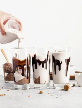Chocolate milkshake Stock Photos
