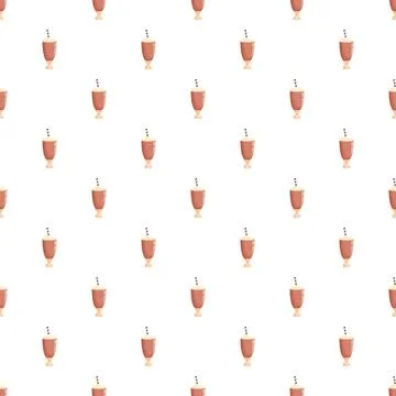 Chocolate milkshakes with straws creating seamless pattern Illustrazione stock