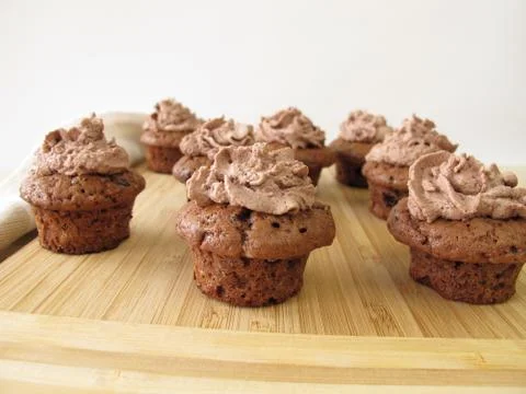 Chocolate mini-muffins Stock Photos