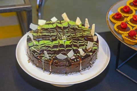 Chocolate Mint Cake Stock Photos