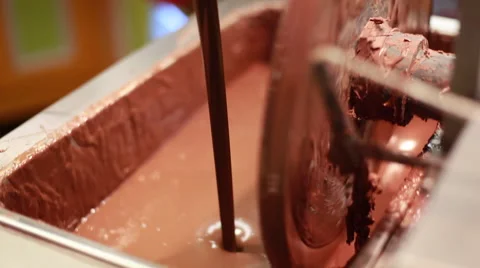 Chocolate Mixing Wheel Stock Footage 47460320