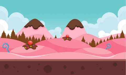 Chocolate Mountain Game Background Stock Illustration