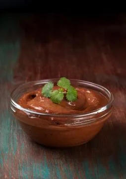 Chocolate mousse and mint Stock Photos