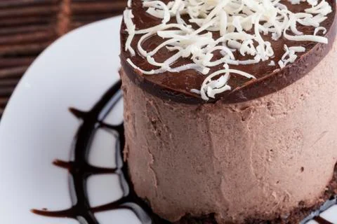 Chocolate mousse cake Stock Photos
