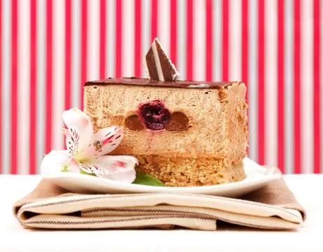 Chocolate mousse cake Stock Photos