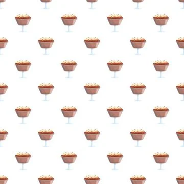 Chocolate mousse desser seamless pattern on white background Illustrazione stock