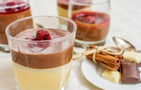 Chocolate mousse dessert Stock Photos