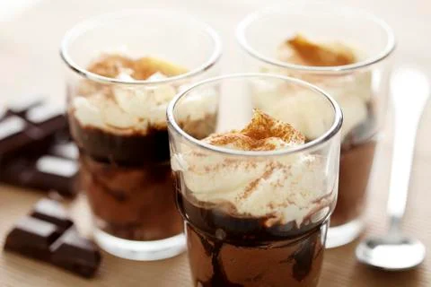 Chocolate mousse Stock Photos