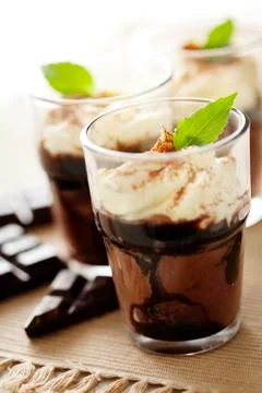 Chocolate mousse Stock Photos