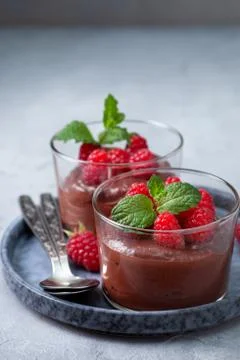 Chocolate mousse Stock Photos