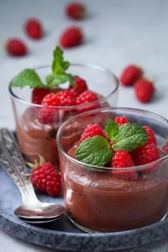 Chocolate mousse Stock Photos
