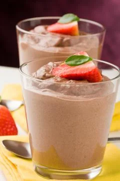 Chocolate mousse - pudding Foto stock