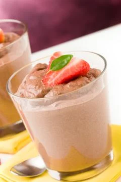 Chocolate mousse - pudding Stock Photos