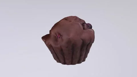 Chocolate muffin baking in a cozy kitchen on a rainy afternoon Stock Footage 283232930