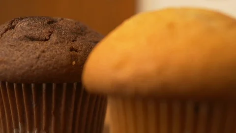 Chocolate Muffin Focus Pull Stock Footage 96765698