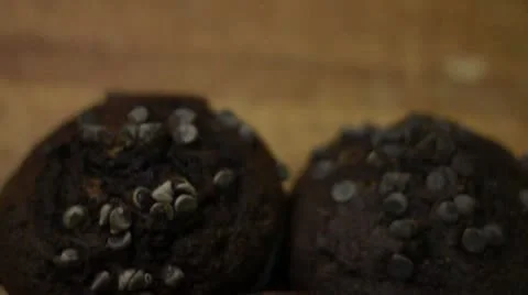 Chocolate muffin  Stock Footage 9486360