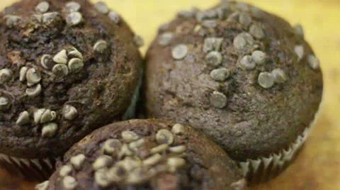 Chocolate Muffin Pan Left Stock Footage 9489931
