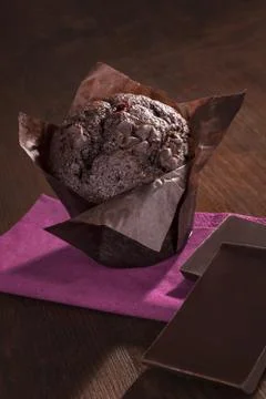 Chocolate muffin. Stock Photos