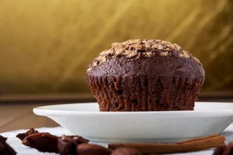 The chocolate muffin Stock Photos