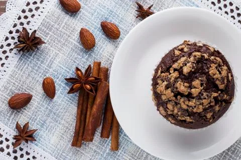 The chocolate muffin 库存照片