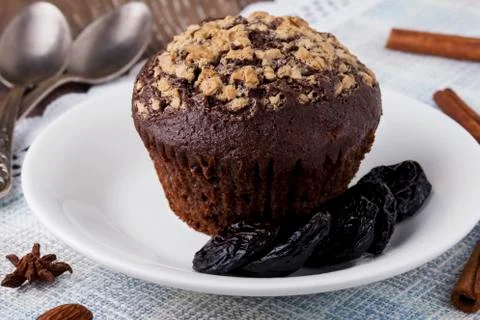 The chocolate muffin 库存照片