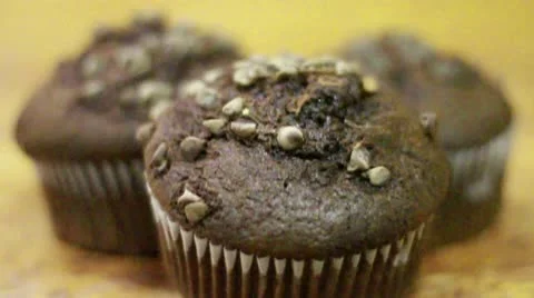 Chocolate Muffin Tilt Up Video stock 9490258