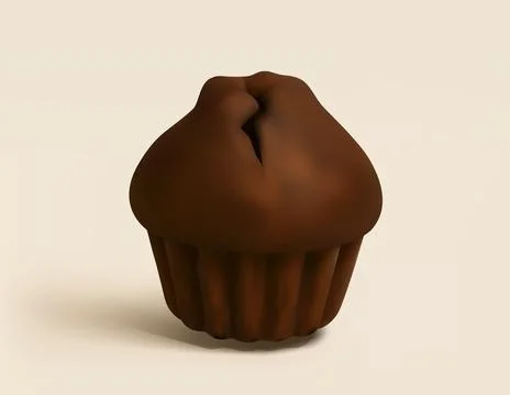 Chocolate Muffin vector 3d Icon Stock Illustration